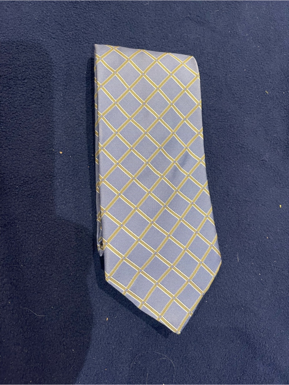 Brooks Brothers light blue Tie with Yellow Lattice Grid